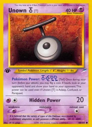 Unown [T] (88/105) [Neo Destiny 1st Edition] Pokémon