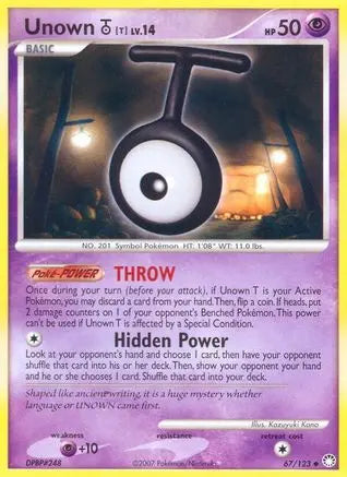 Unown T (67/123) [Diamond & Pearl: Mysterious Treasures] Pokémon