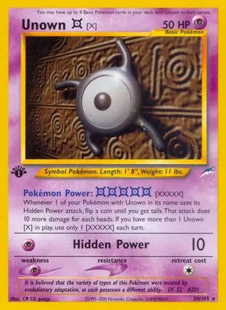 Unown [X] (30/105) [Neo Destiny 1st Edition] Pokémon