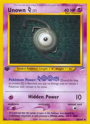 Unown [Z] (60/105) [Neo Destiny 1st Edition] Pokémon
