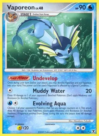 Vaporeon (34/111) [Platinum: Rising Rivals] Pokémon