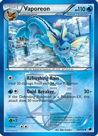 Vaporeon (20/116) [Black & White: Plasma Freeze] Pokémon