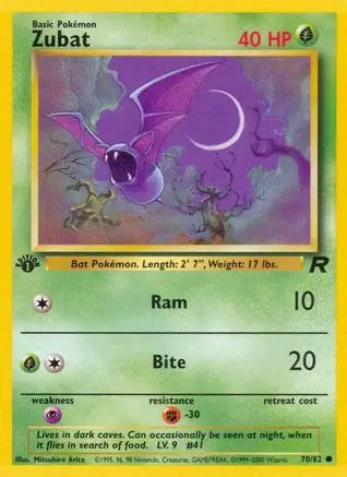 Zubat (70/82) [Team Rocket 1st Edition] Pokémon