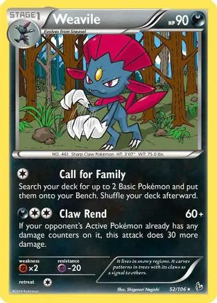 Weavile (52/106) [XY: Flashfire] Pokémon