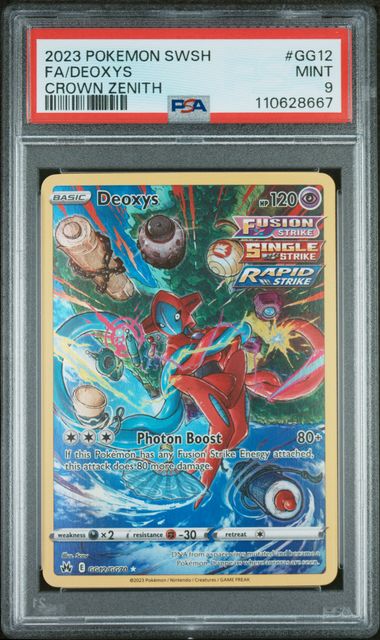 PSA 9 - 2023 POKEMON SWORD AND SHIELD CROWN ZENITH #GG12 FA/DEOXYS CROWN ZENITH - Doe's Cards