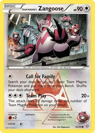 Team Magma's Zangoose (22/34) [XY: Double Crisis] Pokémon