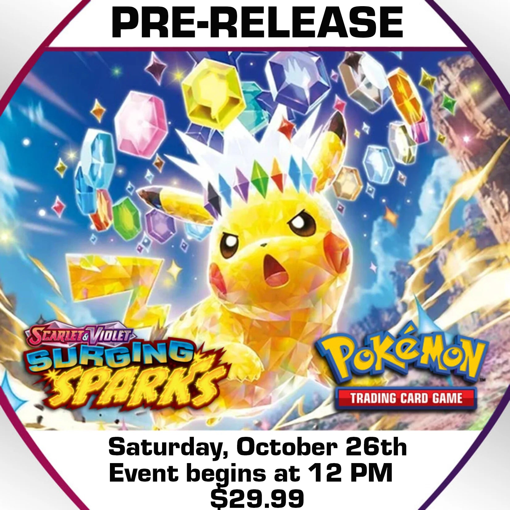Pokemon TCG - Surging Sparks Pre release tournament - Doe's Cards