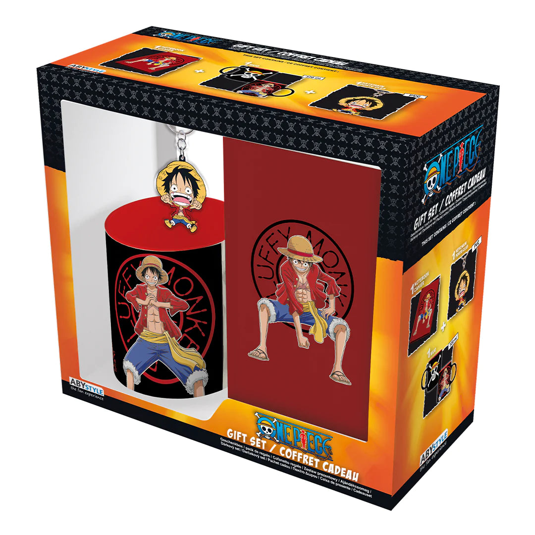 One Piece Monkey D. Luffy Mug Notebook and Keychain Gift Set