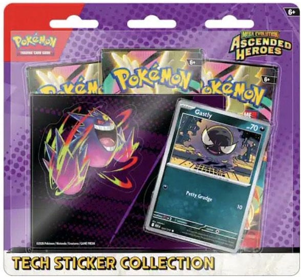 Pokemon - Mega Evolution - Ascended heroes - Tech Sticker Collection - Gastly (Pre Order) - Doe's Cards