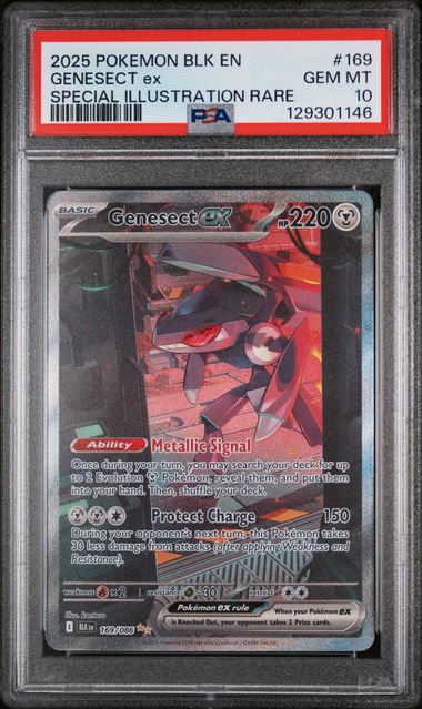 PSA 10 - 2025 POKEMON BLK EN-BLACK BOLT #169 GENESECT ex SPECIAL ILLUSTRATION RARE Doe's Cards