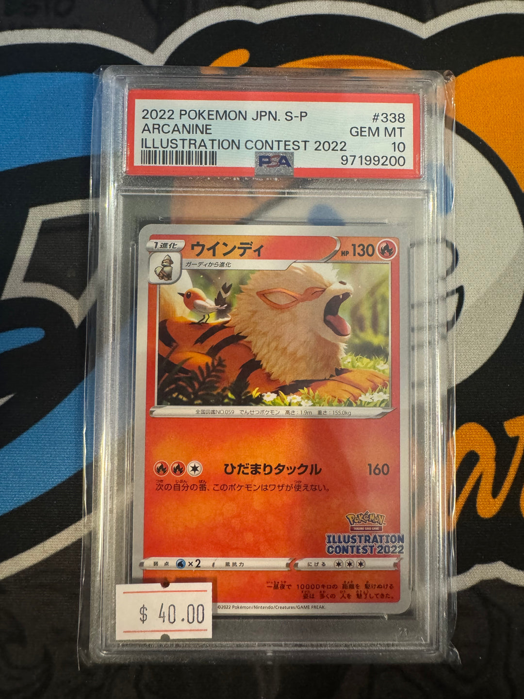 Psa 10 2022 POKEMON JPN. S-P ARCANINE ILLUSTRATION CONTEST 2022