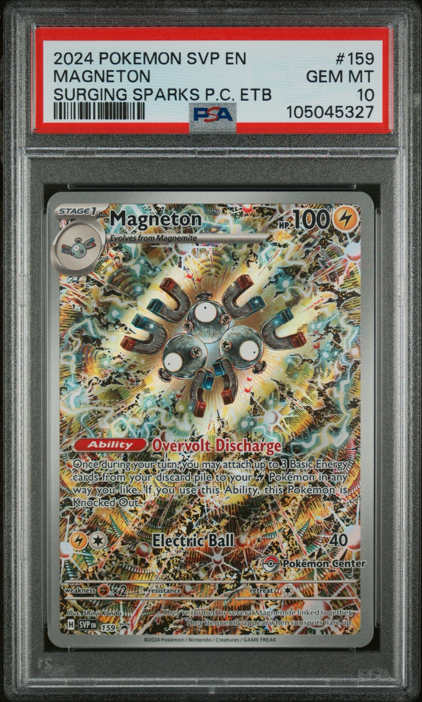 PSA 10 - 2024 POKEMON SVP EN-SV BLACK STAR PROMO #159 MAGNETON SURGING SPARKS P.C. ETB - Doe's Cards