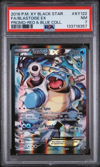 PSA 7 - 2016 POKEMON XY BLACK STAR PROMO #XY122 FA/BLASTOISE EX PROMO-RED & BLUE COLL. Doe's Cards