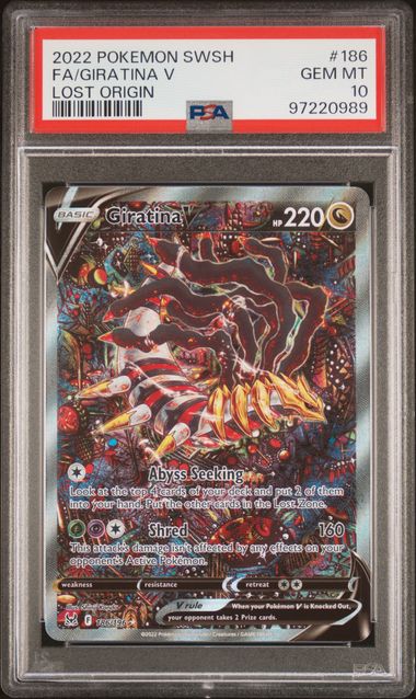 PSA 10 -2022 POKEMON SWORD & SHIELD LOST ORIGIN #186 FA/GIRATINA V LOST ORIGIN