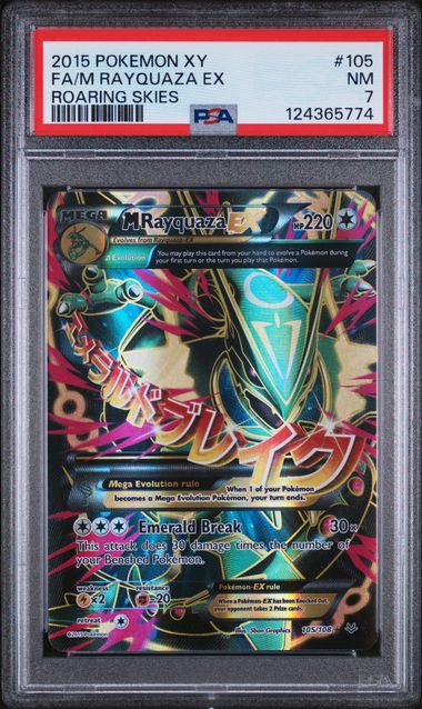 PSA 7 - 2015 POKEMON XY ROARING SKIES #105 FA/M RAYQUAZA EX ROARING SKIES