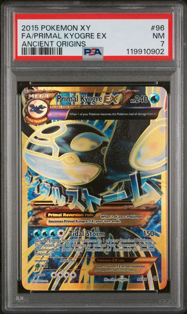 PSA 7 - 2015 POKEMON XY ANCIENT ORIGINS #96 FA/PRIMAL KYOGRE EX ANCIENT ORIGINS
