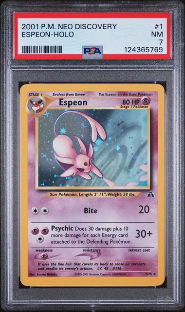 PSA 7 - 2001 POKEMON NEO DISCOVERY #1 ESPEON-HOLO