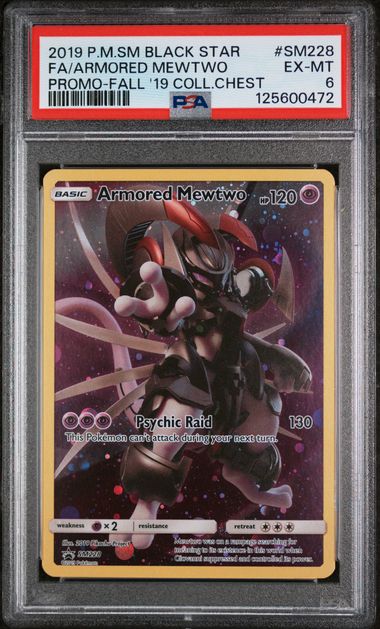 PSA 6 - 2019 POKEMON SM BLACK STAR PROMO #SM228 FA/ARMORED MEWTWO PROMO-FALL '19 COLL.CHEST