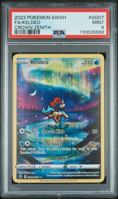 PSA 9 - 2023 POKEMON SWORD AND SHIELD CROWN ZENITH #GG07 FA/KELDEO CROWN ZENITH - Doe's Cards