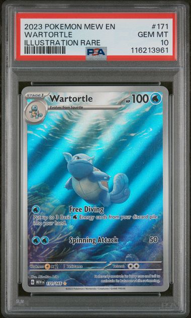 2023 POKEMON MEW EN-151 #171 WARTORTLE ILLUSTRATION RARE PSA 10 - Doe's Cards