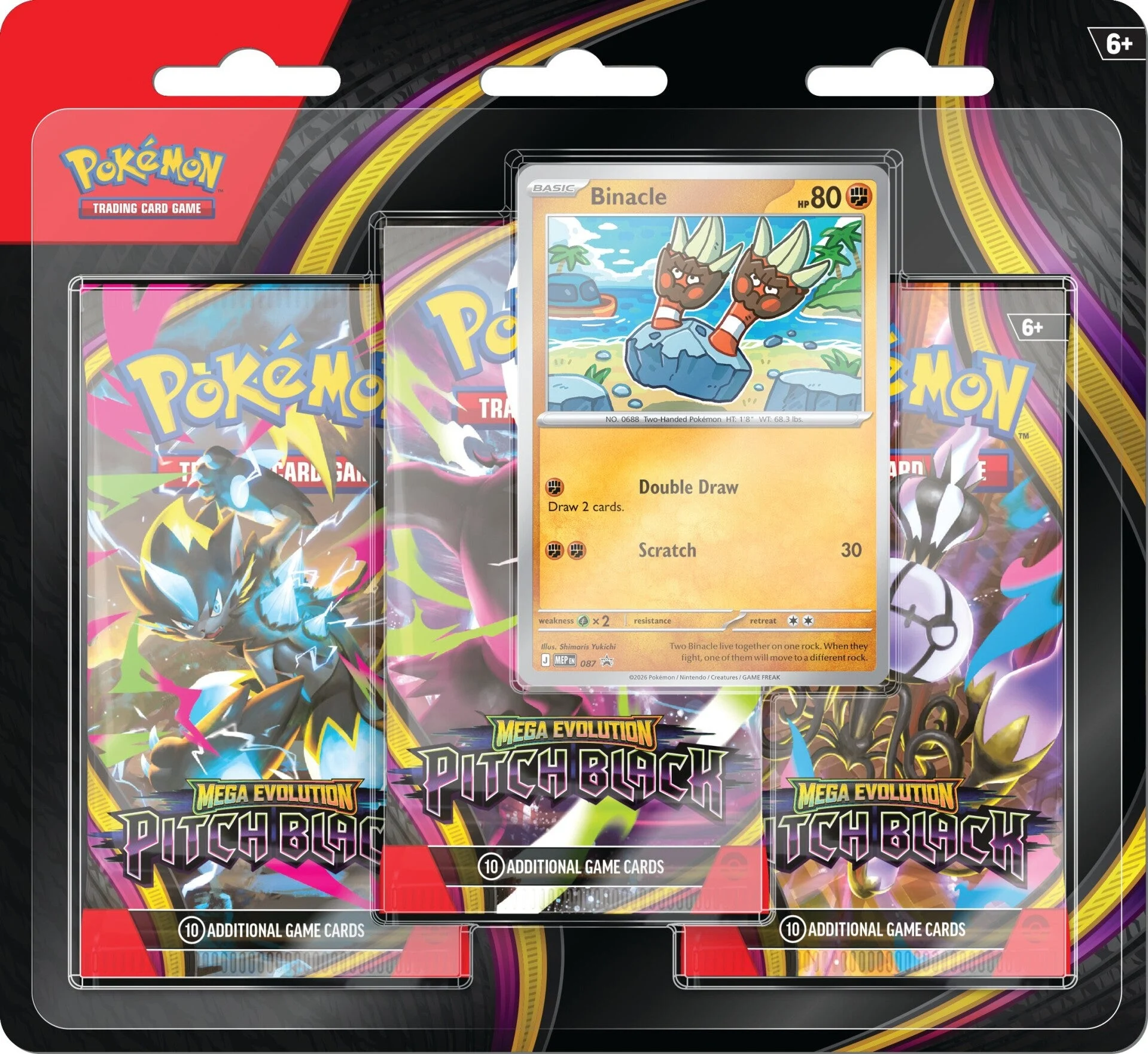 Pokemon - Mega Evolution - Pitch Black - 3 Pack blister (Pre Order) Doe's Cards