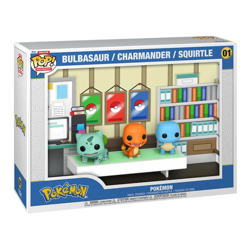 Funko pop - Kanto Region Starter Pokemon (Bulbasaur, Charmander, Squirtle) Deluxe Moment