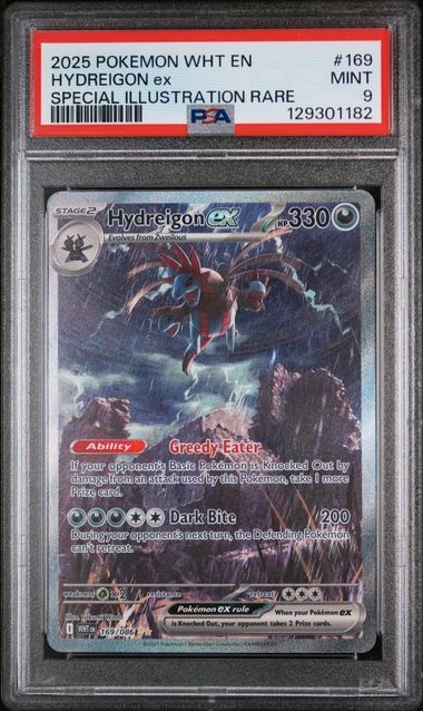 PSA 9 - 2025 POKEMON WHT EN-WHITE FLARE #169 HYDREIGON ex SPECIAL ILLUSTRATION RARE Doe's Cards