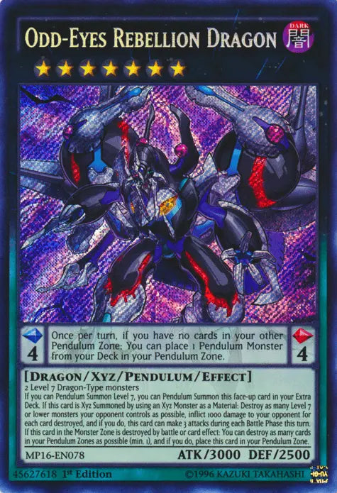 Odd-Eyes Rebellion Dragon [MP16-EN078] Secret Rare - Doe's Cards