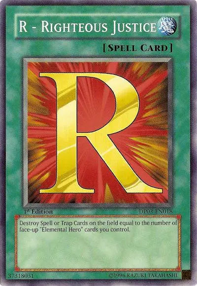 R - Righteous Justice [DP03-EN018] Common - Doe's Cards