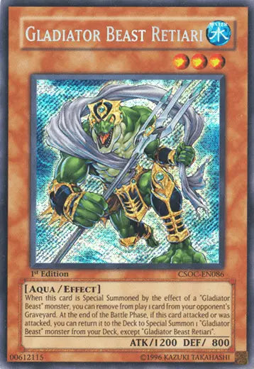 Gladiator Beast Retiari [CSOC-EN086] Secret Rare - Doe's Cards