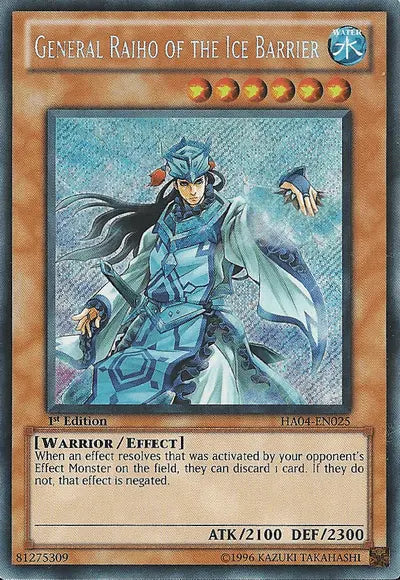 General Raiho of the Ice Barrier [HA04-EN025] Secret Rare - Doe's Cards