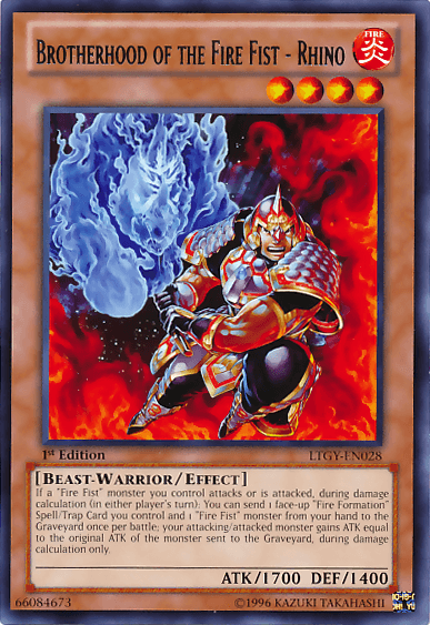 Brotherhood of the Fire Fist - Rhino [LTGY-EN028] Rare - Doe's Cards