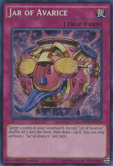 Jar of Avarice [CROS-EN074] Secret Rare - Doe's Cards