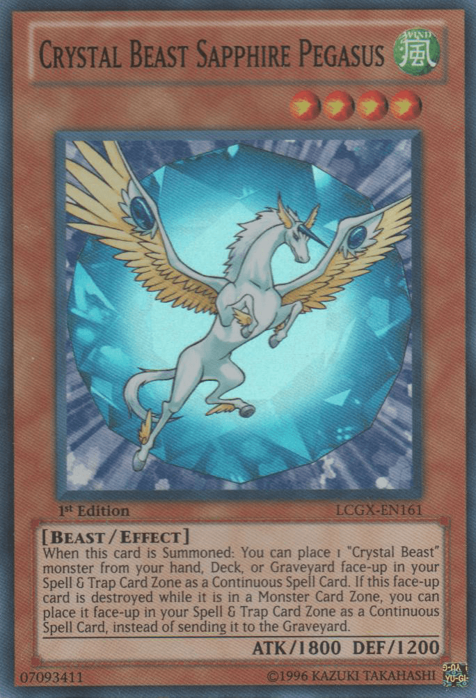 Crystal Beast Sapphire Pegasus [LCGX-EN161] Super Rare - Doe's Cards