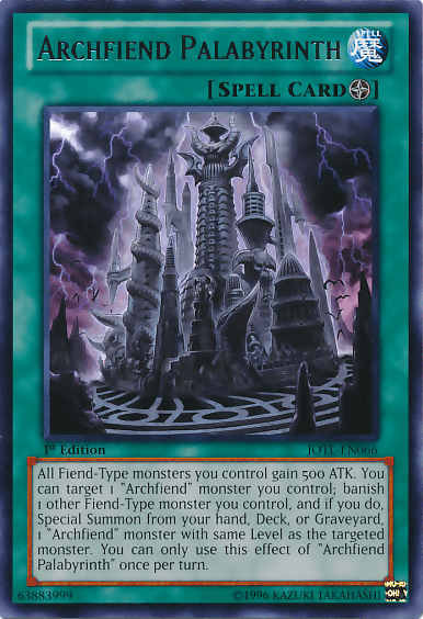 Archfiend Palabyrinth [JOTL-EN066] Rare - Doe's Cards