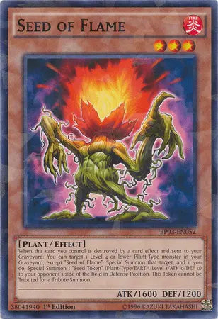 Seed of Flame [BP03-EN052] Shatterfoil Rare - Doe's Cards