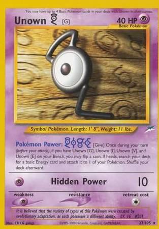 Unown [G] (27/105) [Neo Destiny Unlimited] - Doe's Cards