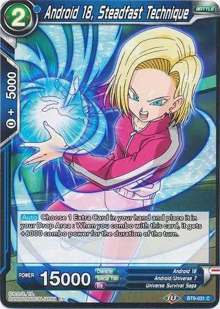 Android 18, Steadfast Technique (BT9-031) [Universal Onslaught] - Doe's Cards