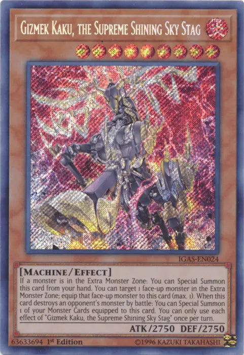 Gizmek Kaku, the Supreme Shining Sky Stag [IGAS-EN024] Secret Rare - Doe's Cards