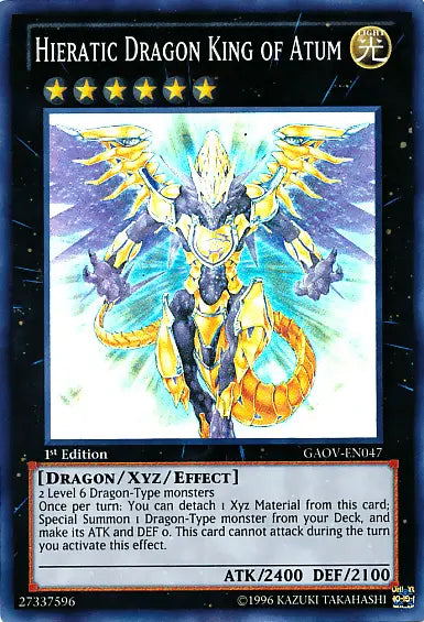 Hieratic Dragon King of Atum [GAOV-EN047] Super Rare - Doe's Cards