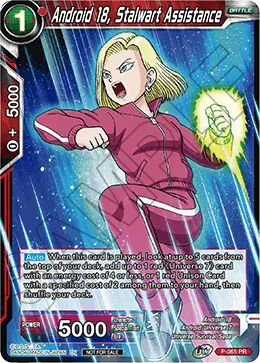 Android 18, Stalwart Assistance (Unison Warrior Series Boost Tournament Pack Vol. 7) (P-365) [Tournament Promotion Cards] - Doe's Cards