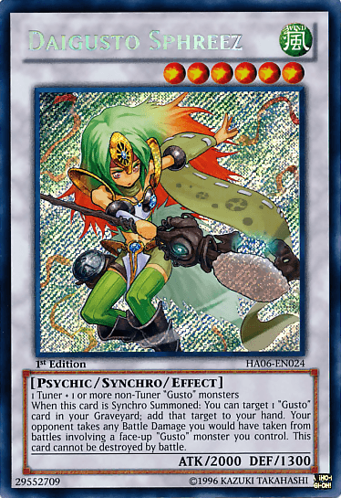 Daigusto Sphreez [HA06-EN024] Secret Rare - Doe's Cards