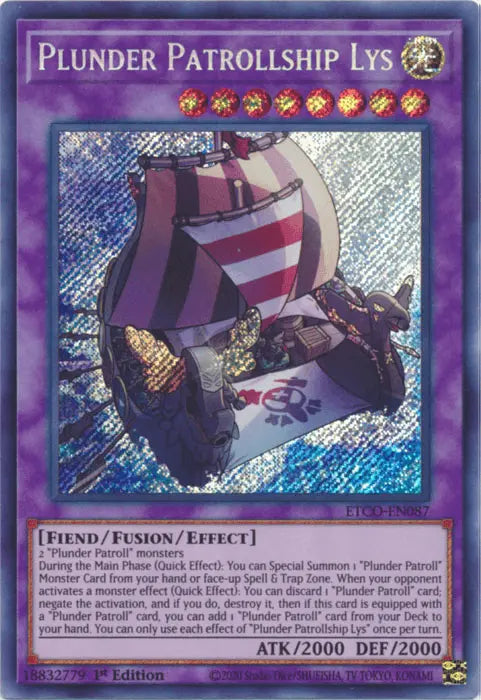 Plunder Patrollship Lys [ETCO-EN087] Secret Rare - Doe's Cards