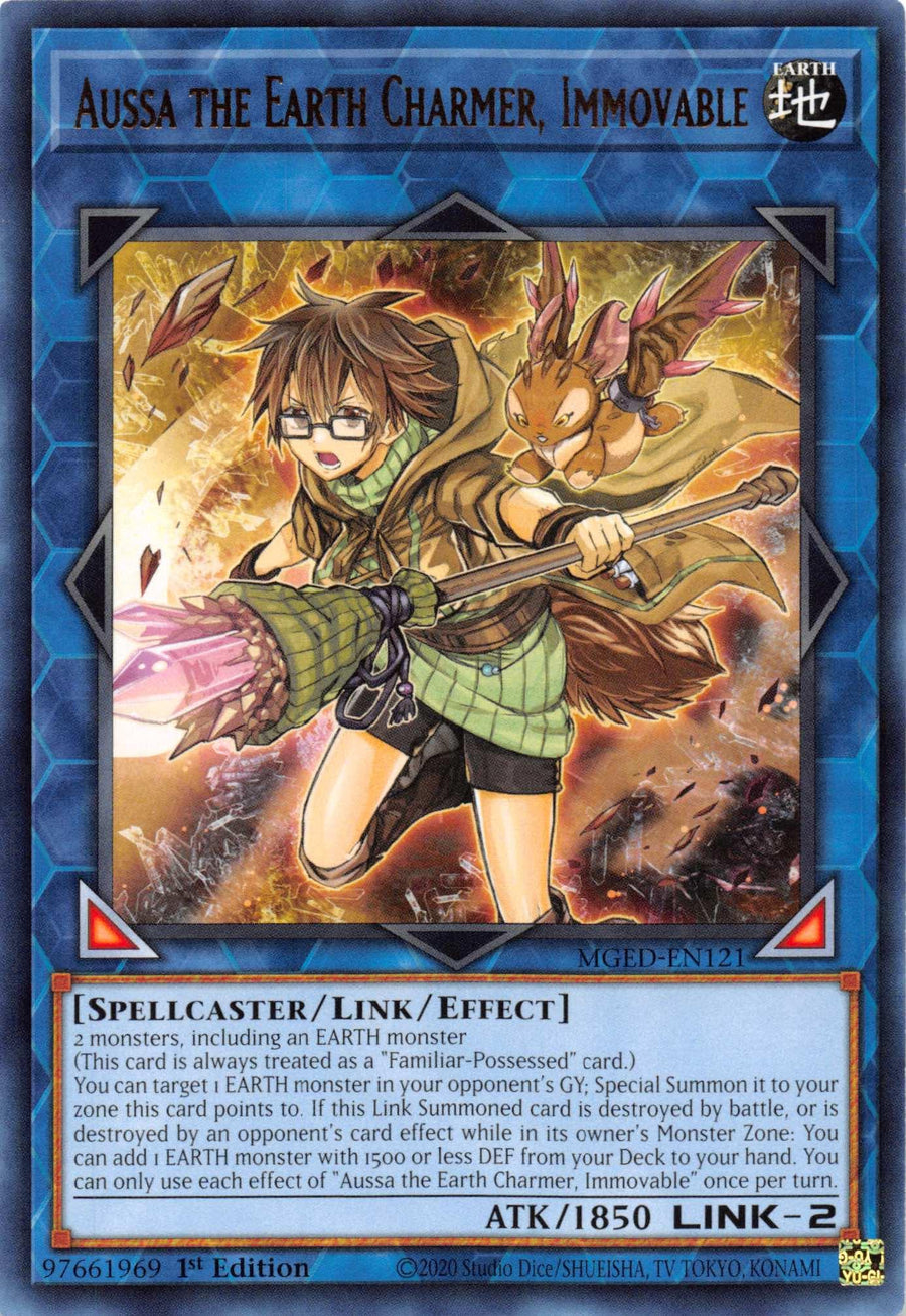 Aussa the Earth Charmer, Immovable [MGED-EN121] Rare - Doe's Cards