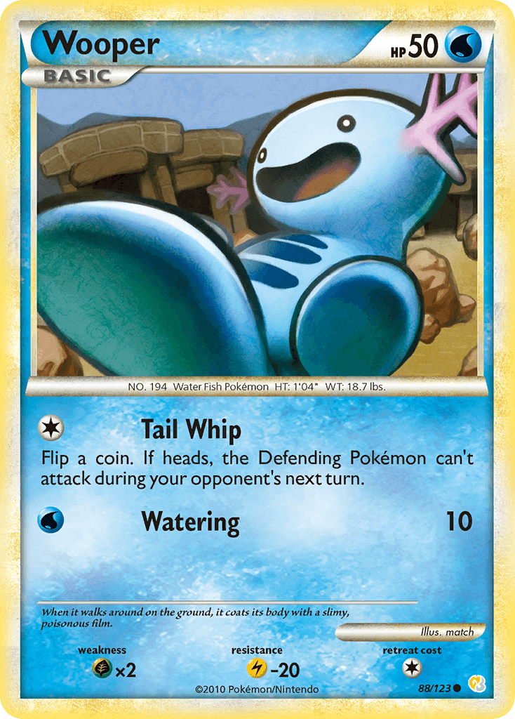 Wooper (88/123) [HeartGold & SoulSilver: Base Set] - Doe's Cards