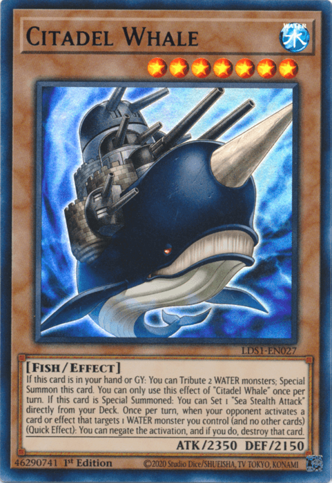 Citadel Whale (Blue) [LDS1-EN027] Ultra Rare - Doe's Cards