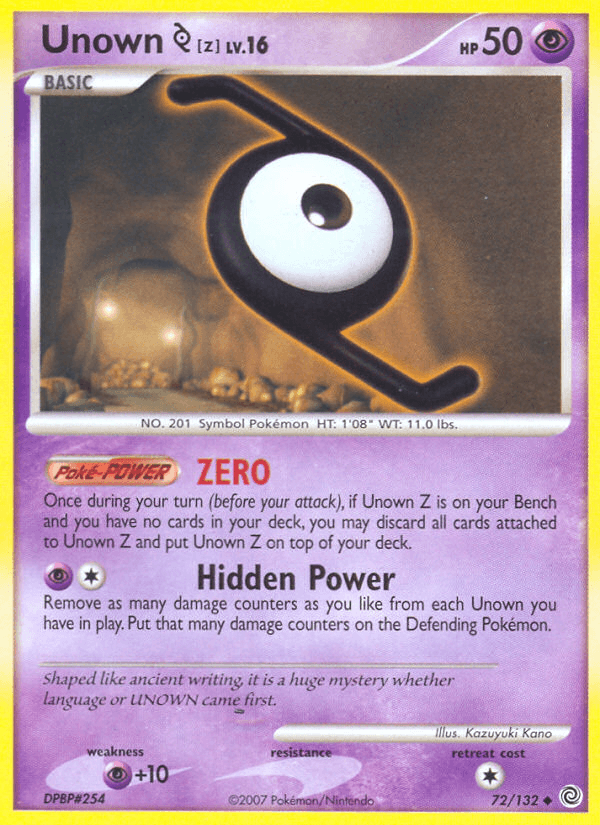 Unown Z (72/132) [Diamond & Pearl: Secret Wonders] - Doe's Cards