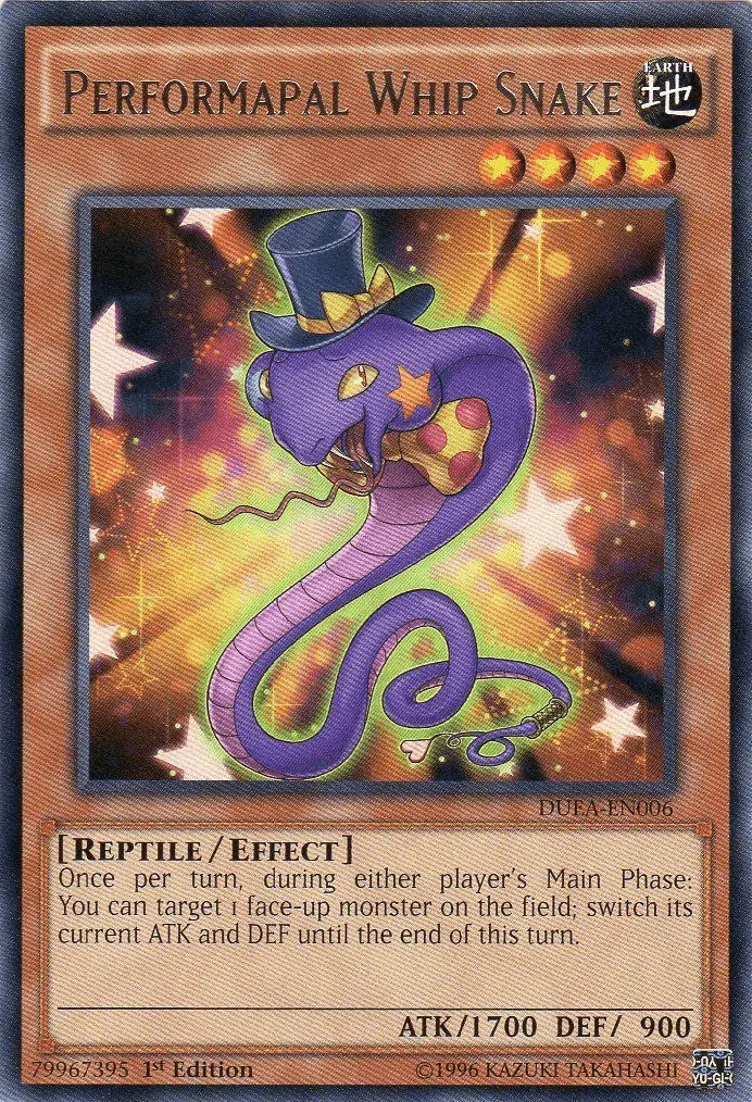 Performapal Whip Snake [DUEA-EN006] Rare - Doe's Cards