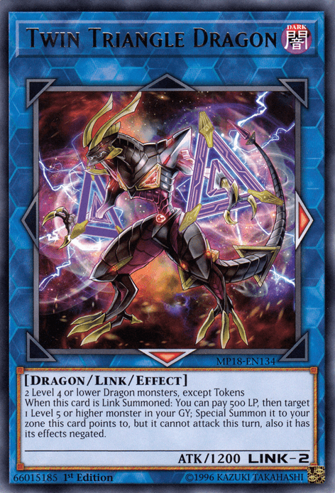 Twin Triangle Dragon [MP18-EN134] Rare - Doe's Cards