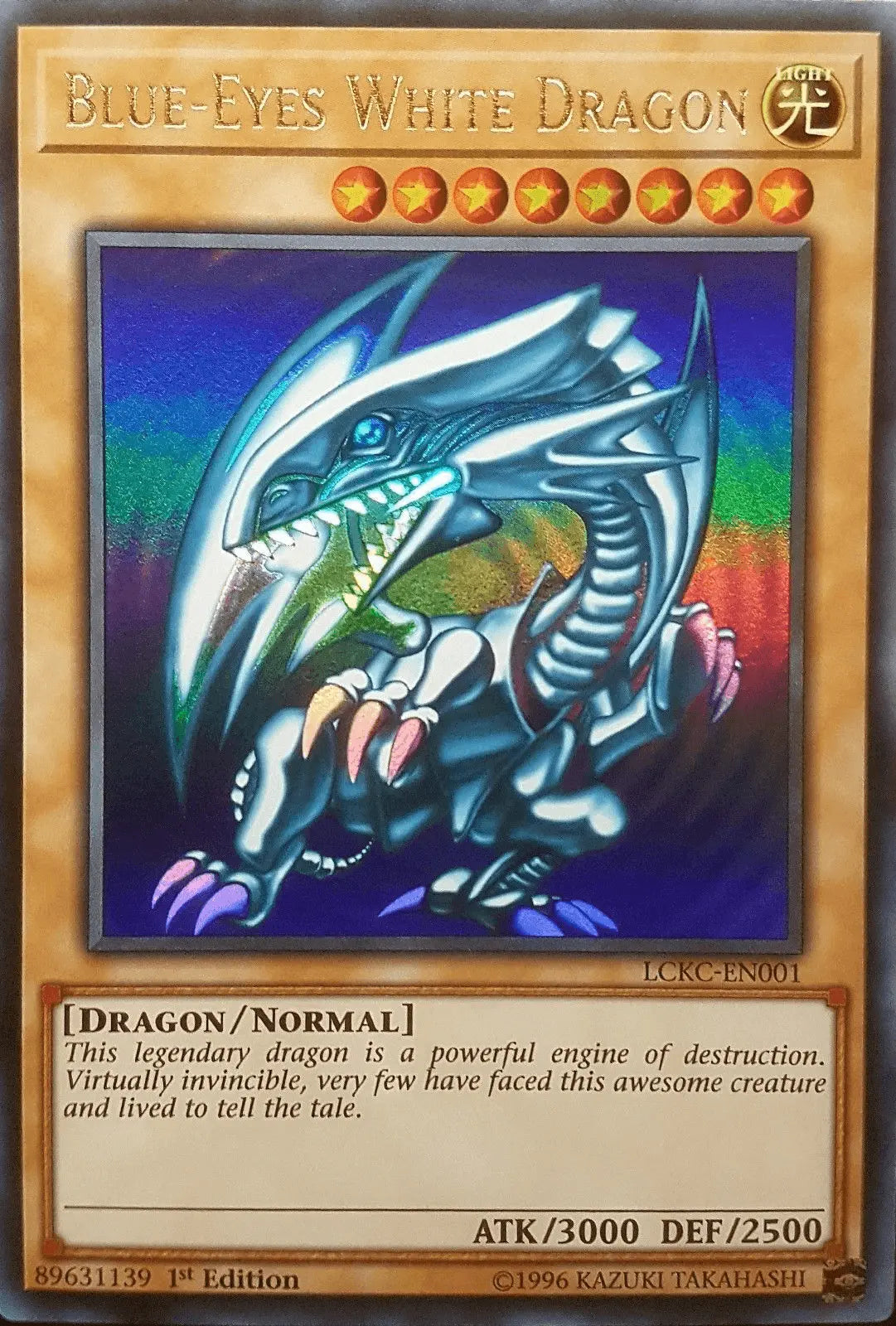 Blue-Eyes White Dragon (Version 1) [LCKC-EN001] Ultra Rare - Doe's Cards